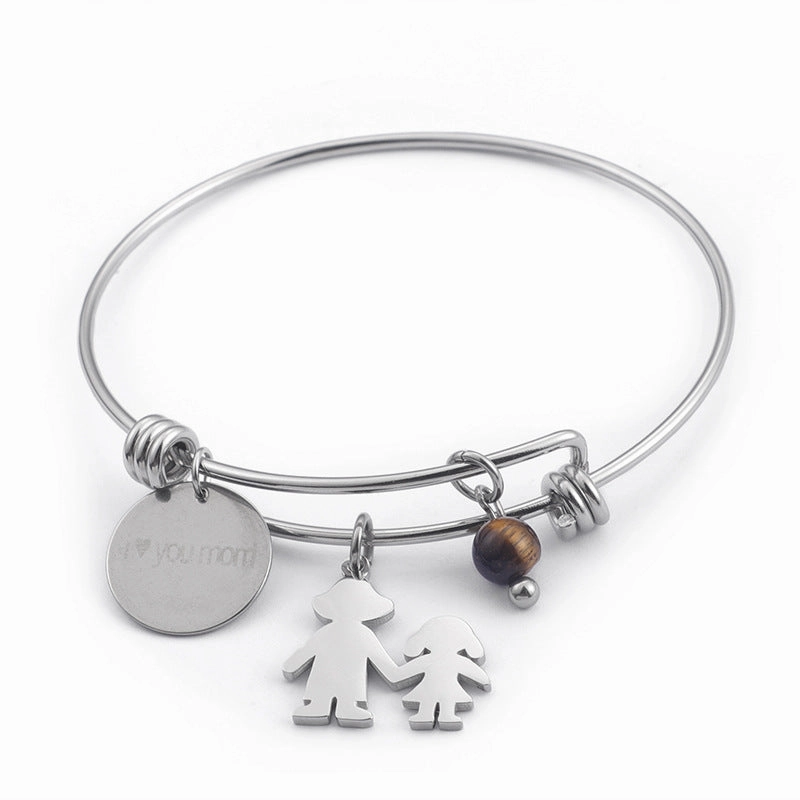 Wholesale Mother's Day Gift Simple  Creative Stainless Steel Bracelet