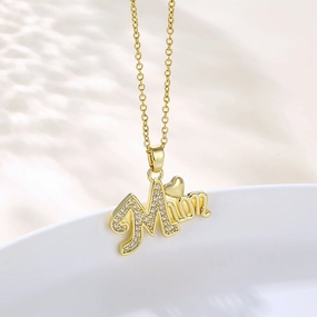 Wholesale Mother's Day Gift Stainless Steel Alphabet MOM Necklace