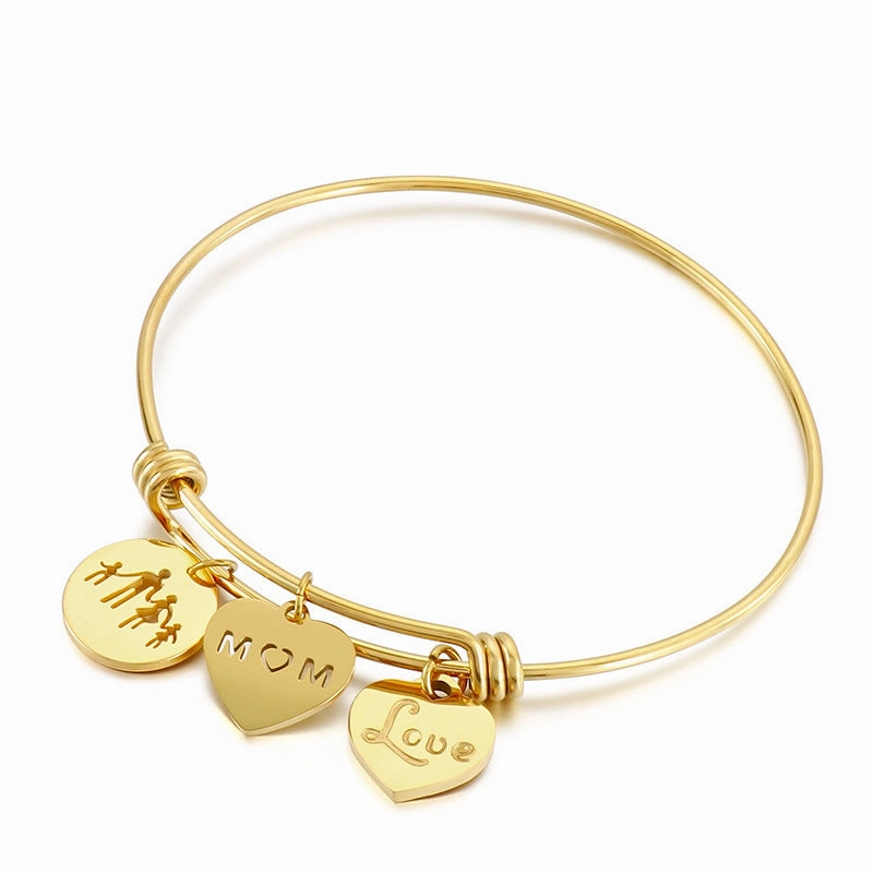 Wholesale Mother's Day Heart Shape Stainless Steel Bracelet