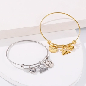 Wholesale Mother's Day Heart Shape Stainless Steel Bracelet