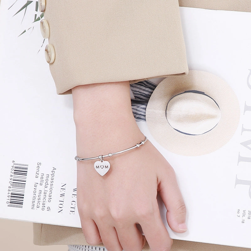 Wholesale Mother's Day Heart Stainless Steel Bracelet