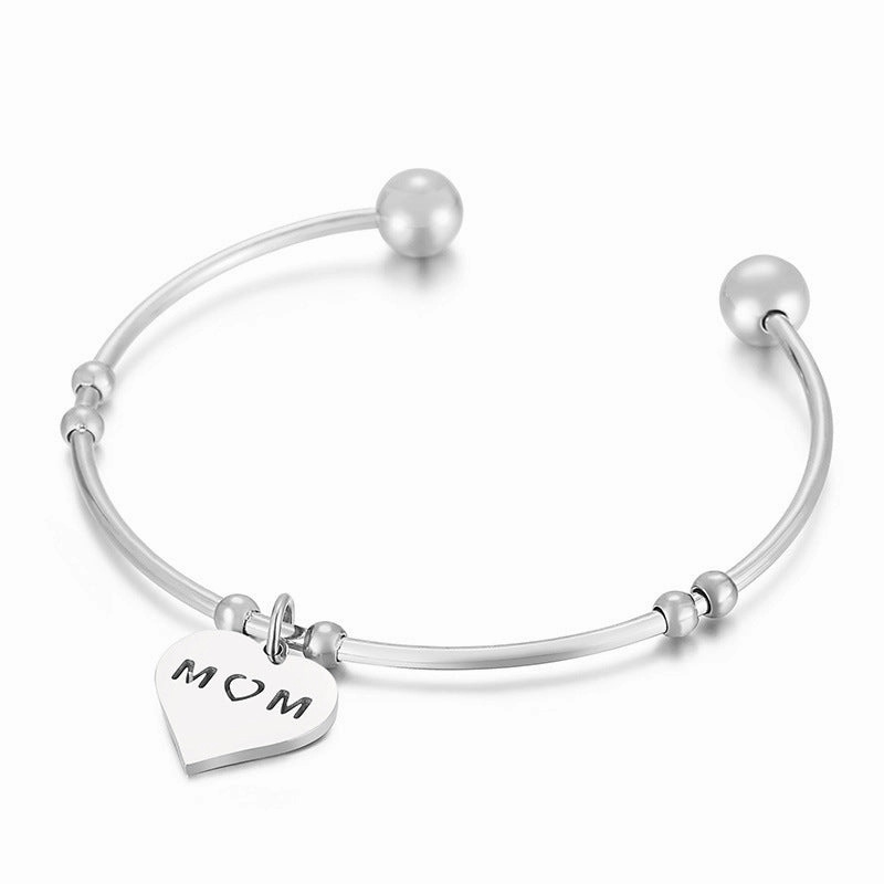 Wholesale Mother's Day Heart Stainless Steel Bracelet