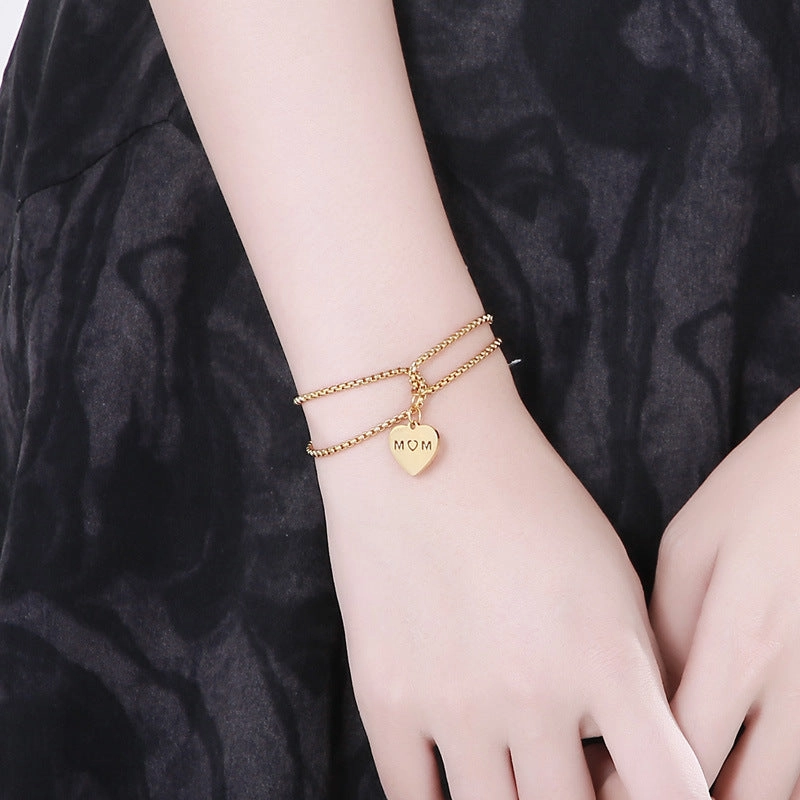 Wholesale Mother's Day Heart Stainless Steel Bracelet