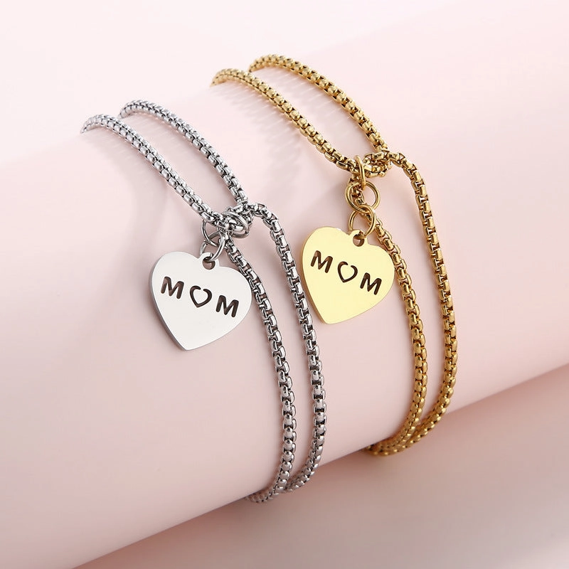 Wholesale Mother's Day Heart Stainless Steel Bracelet