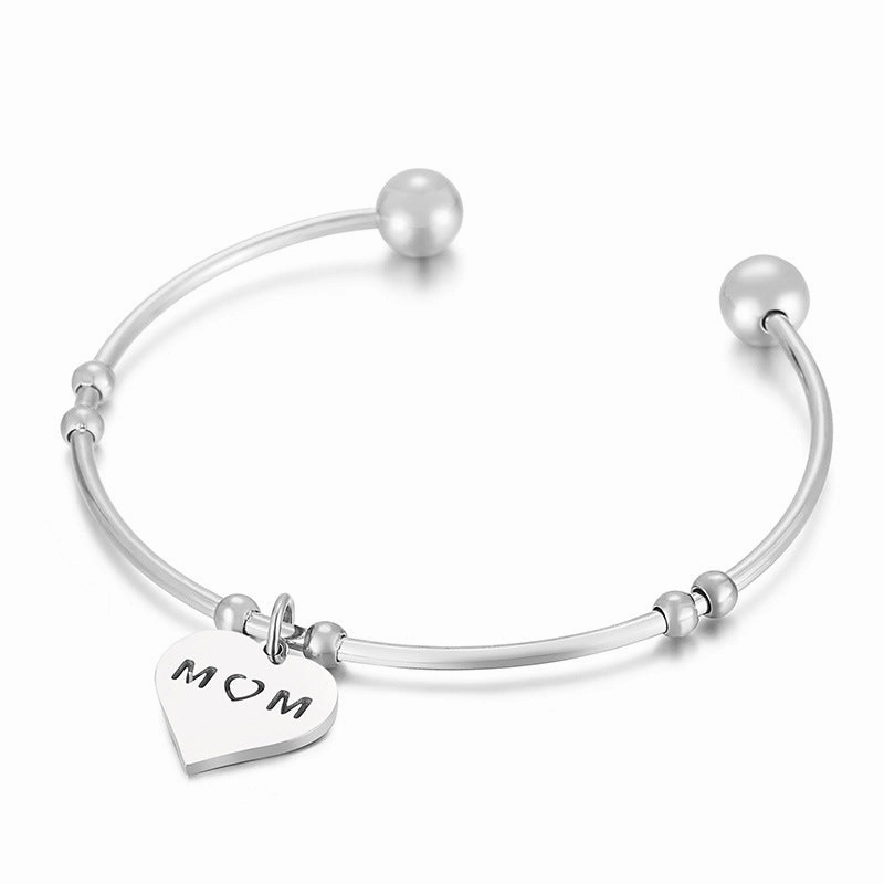 Wholesale Mother's Day Heart Stainless Steel Bracelet