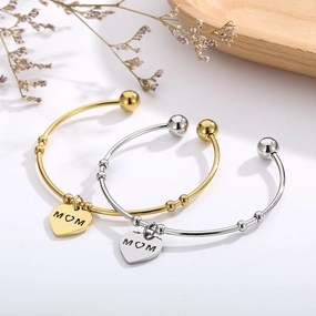 Wholesale Mother's Day Heart Stainless Steel Bracelet