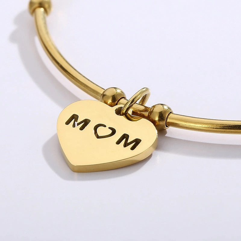 Wholesale Mother's Day Heart Stainless Steel Bracelet