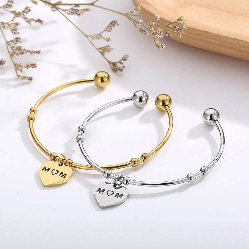 Wholesale Mother's Day Heart Stainless Steel Bracelet
