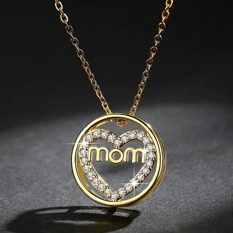 Wholesale Mother's Day Jewelry MOM Round Copper Necklace