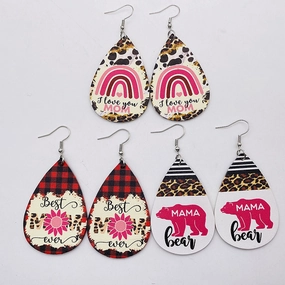 Wholesale Mother's Day Leather Earrings