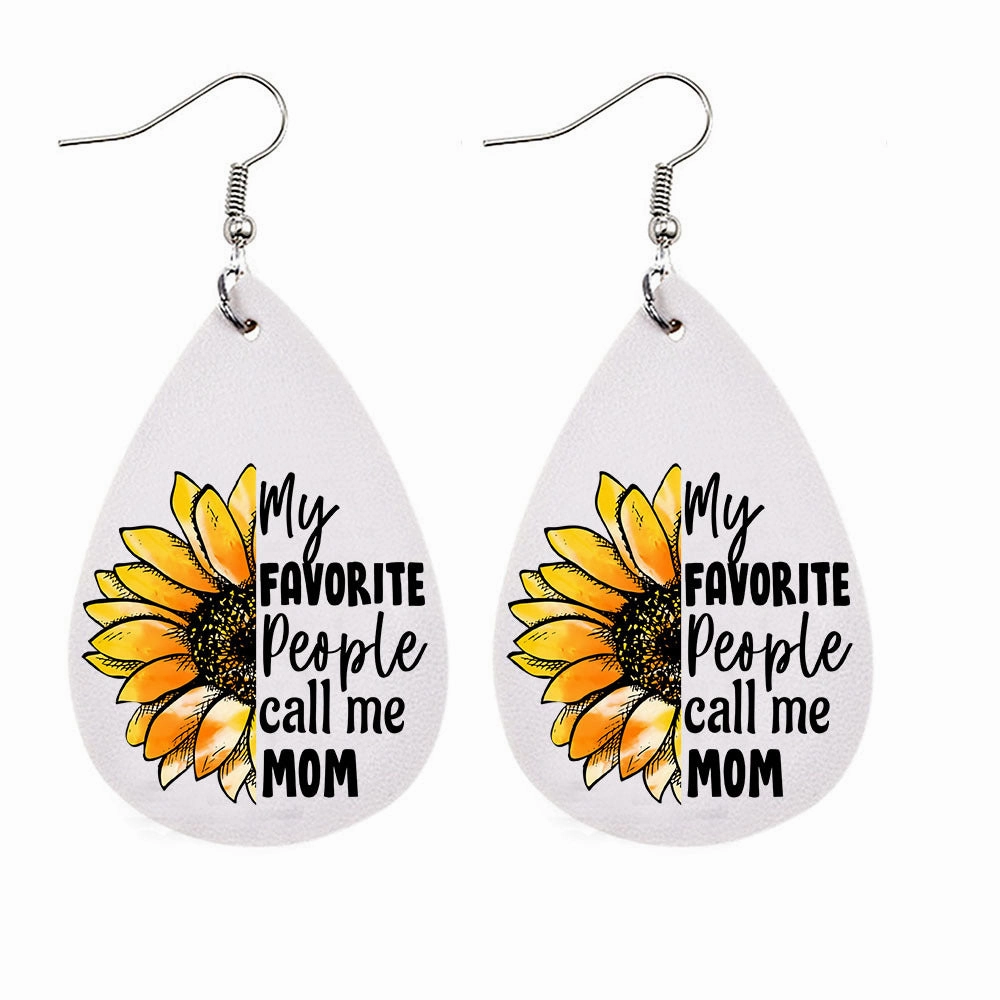 Wholesale Mother's Day Leopard Leather Earrings