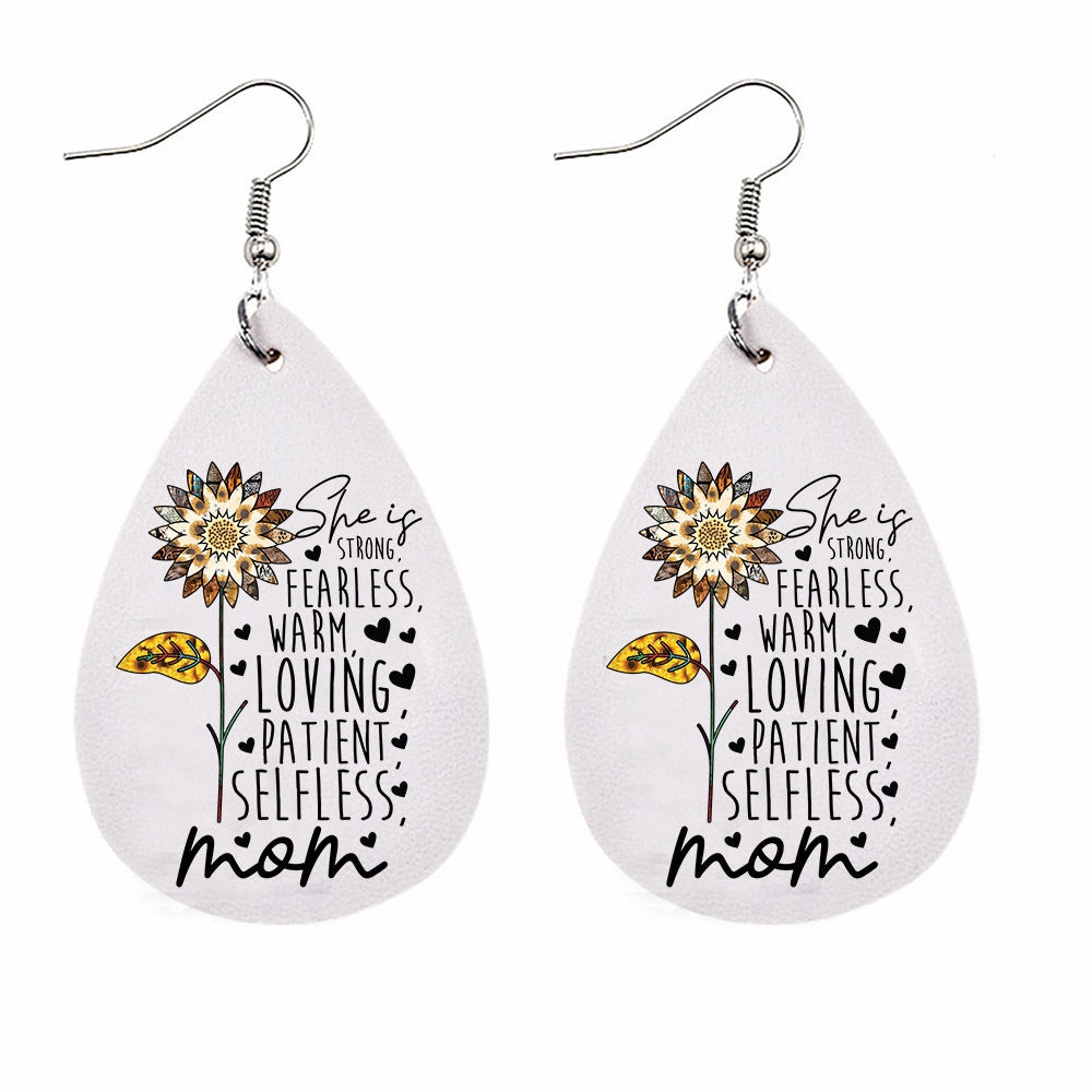 Wholesale Mother's Day Leopard Leather Earrings