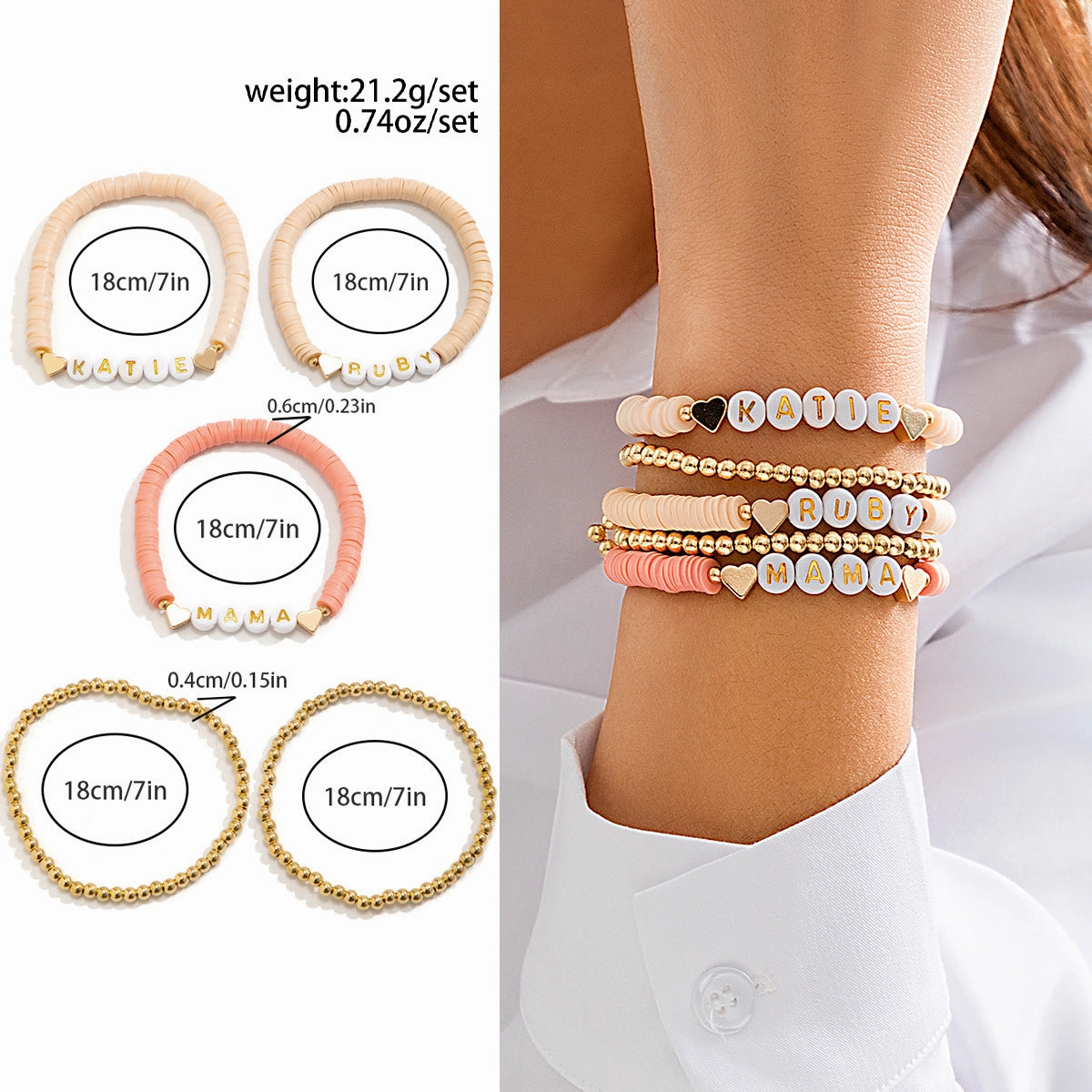 Wholesale Mother's Day Letter Beaded Bracelet