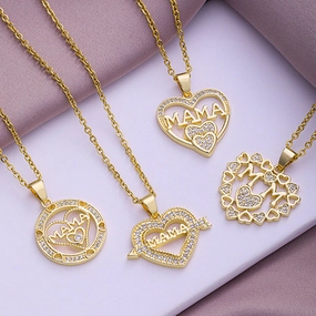 Wholesale Mother's Day Letter Names Stainless Steel Necklaces