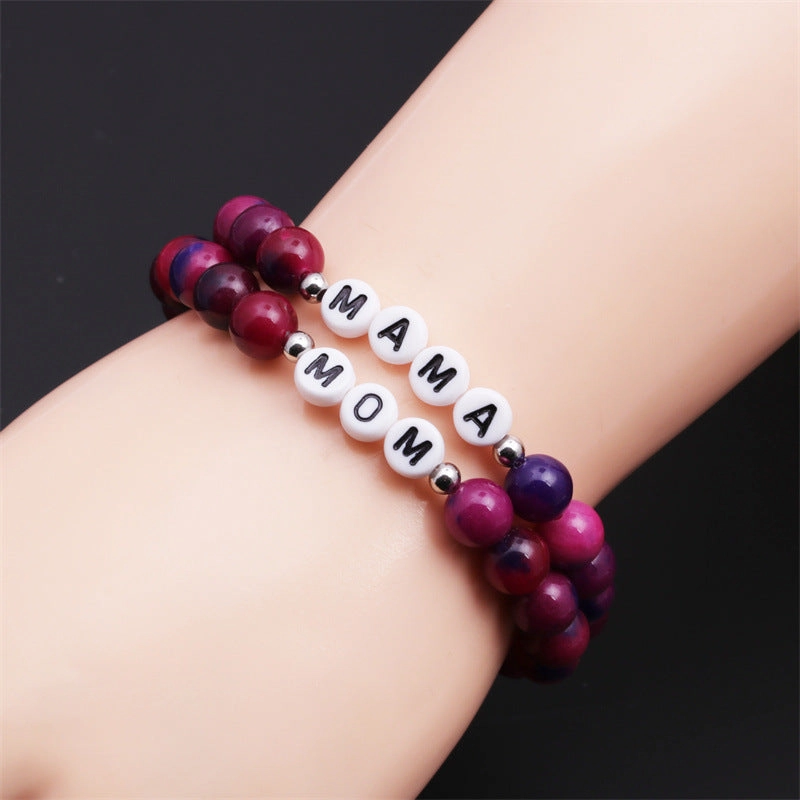 Wholesale Mother's Day Letter Stone Beads Bracele