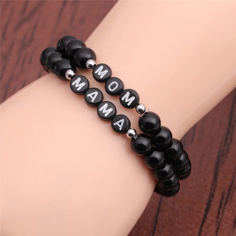 Wholesale Mother's Day Letter Stone Beads Bracelet