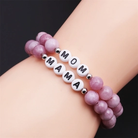 Wholesale Mother's Day Letter Stone Beads Bracelet
