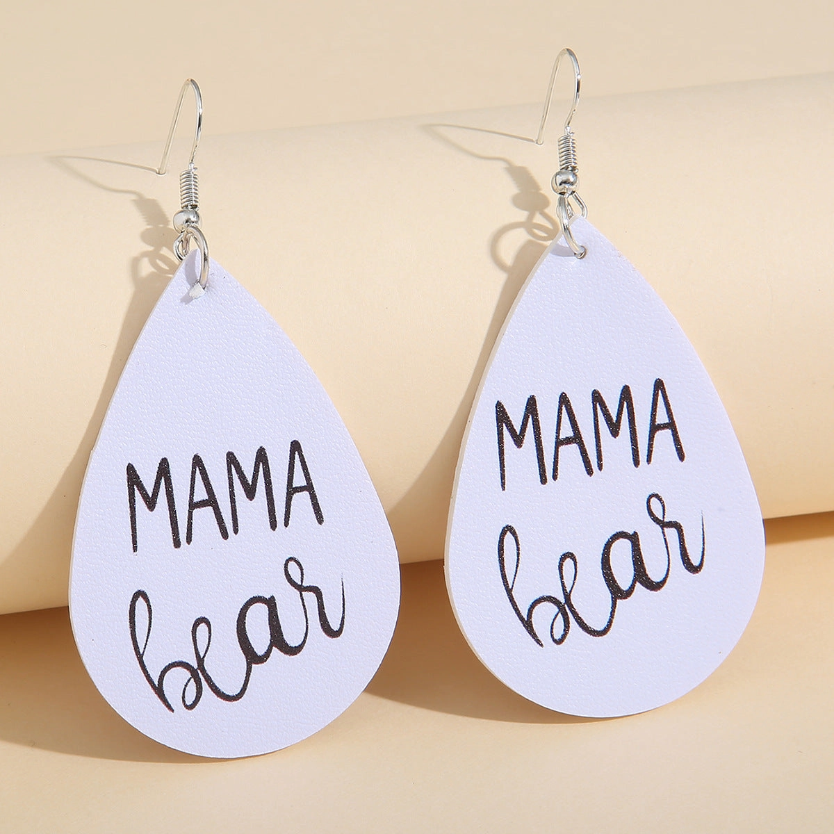 Wholesale Mother's Day Letters Leather Earrings