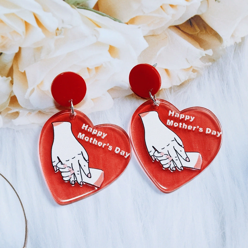 Wholesale Mother's Day Love Acrylic Letter Earrings
