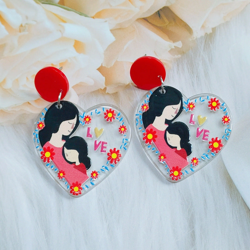 Wholesale Mother's Day Love Acrylic Letter Earrings