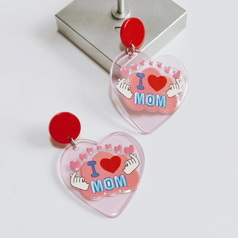 Wholesale Mother's Day Love Acrylic Letter Earrings