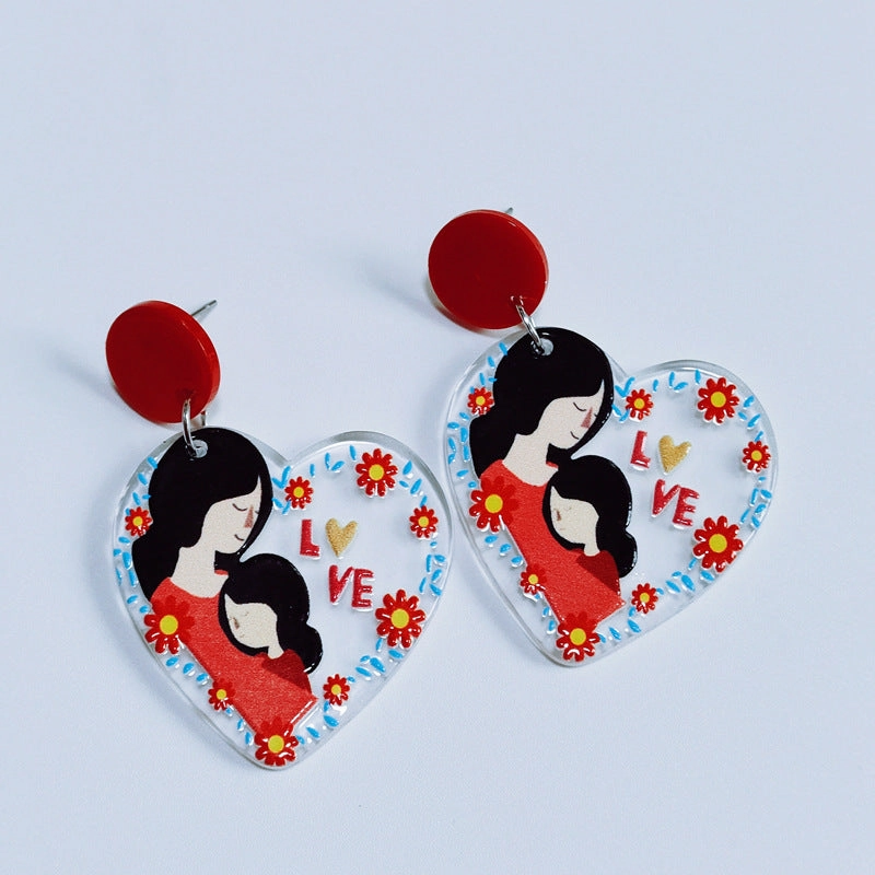Wholesale Mother's Day Love Acrylic Letter Earrings
