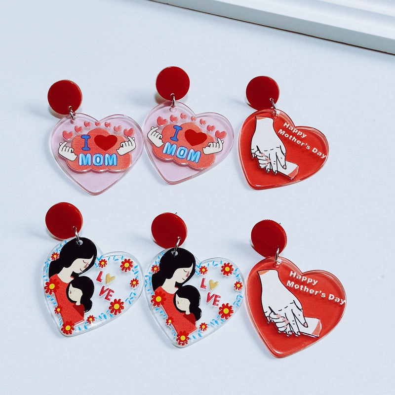 Wholesale Mother's Day Love Acrylic Letter Earrings