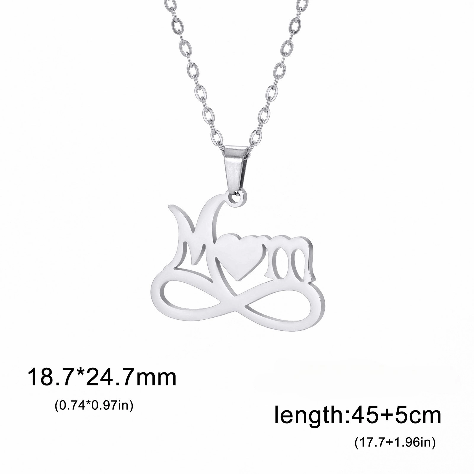 Wholesale Mother's Day Love MOM Pendant Stainless Steel Necklace
