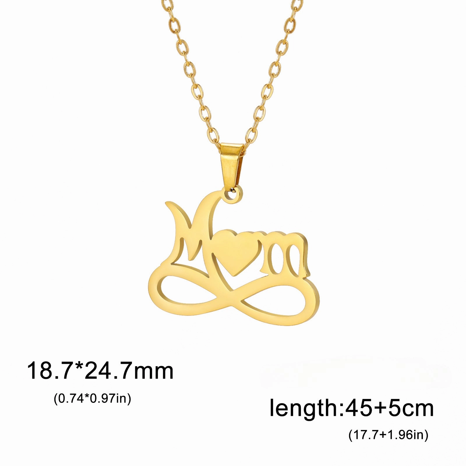 Wholesale Mother's Day Love MOM Pendant Stainless Steel Necklace