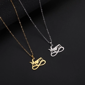 Wholesale Mother's Day Love MOM Pendant Stainless Steel Necklace
