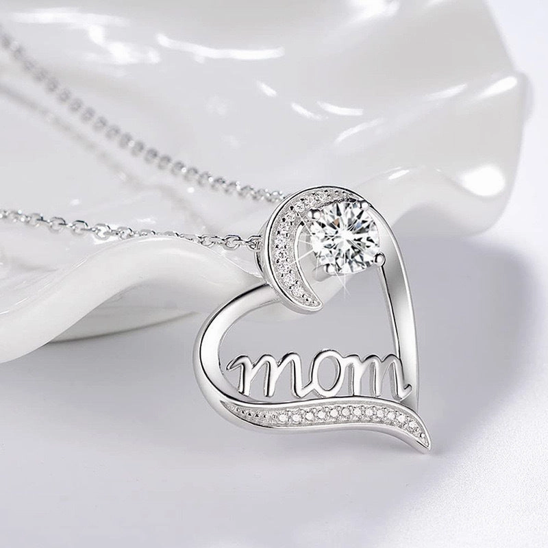 Wholesale Mother's Day Love Shape Mom Copper Necklace