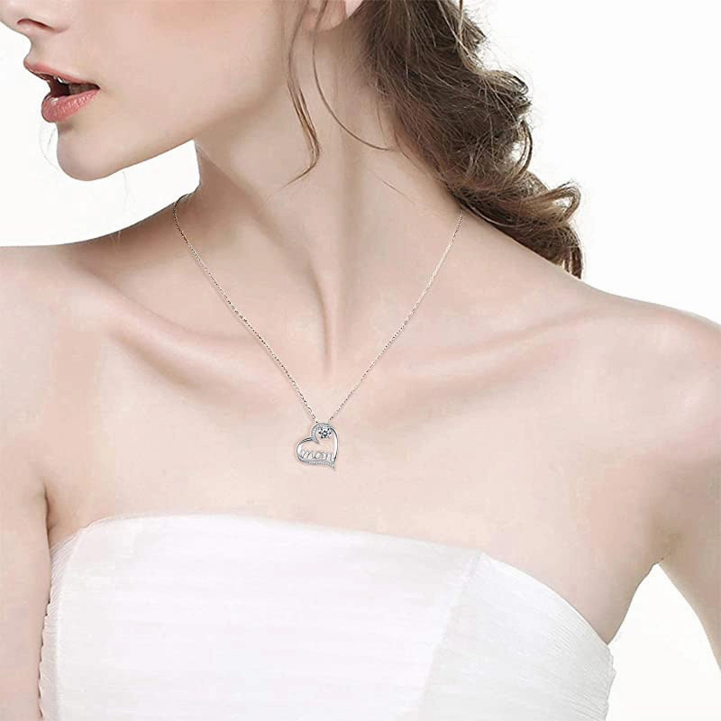 Wholesale Mother's Day Love Shape Mom Copper Necklace