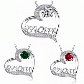 Wholesale Mother's Day Love Shape Mom Copper Necklace