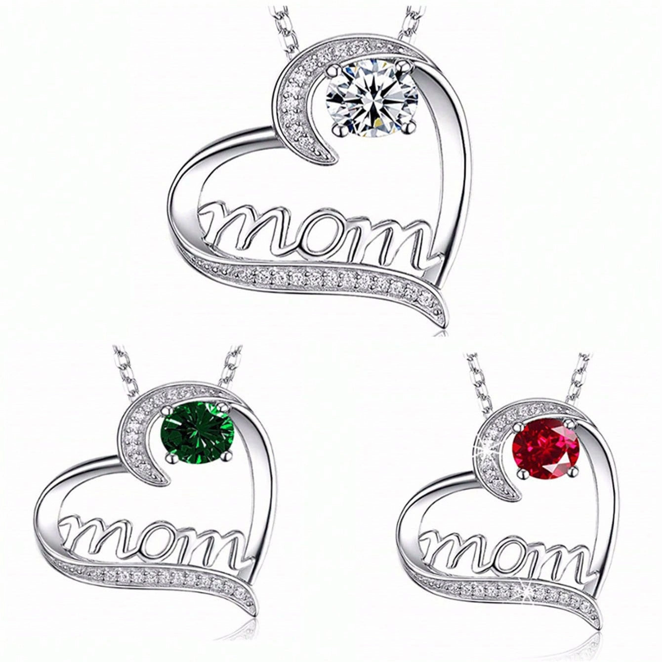 Wholesale Mother's Day Love Shape Mom Copper Necklace