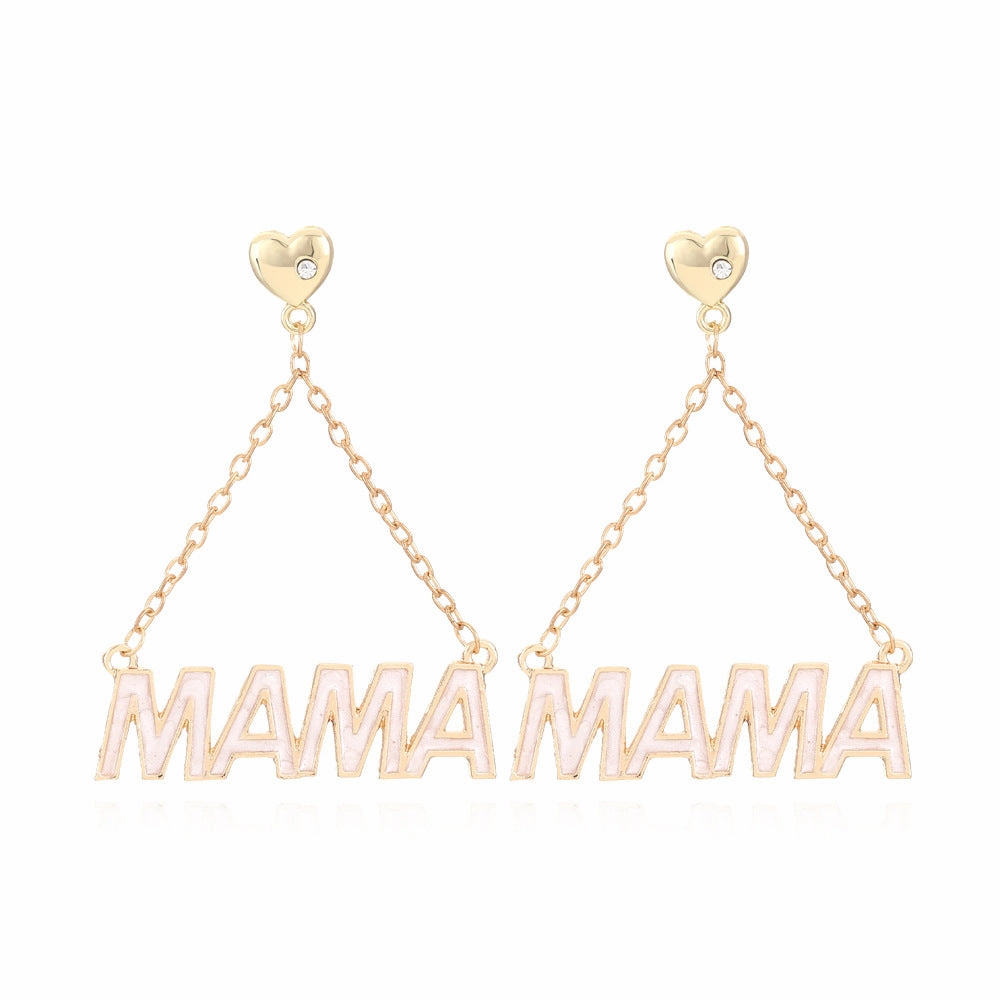 Wholesale Mother's Day MAMA Letter Alloy Earrings