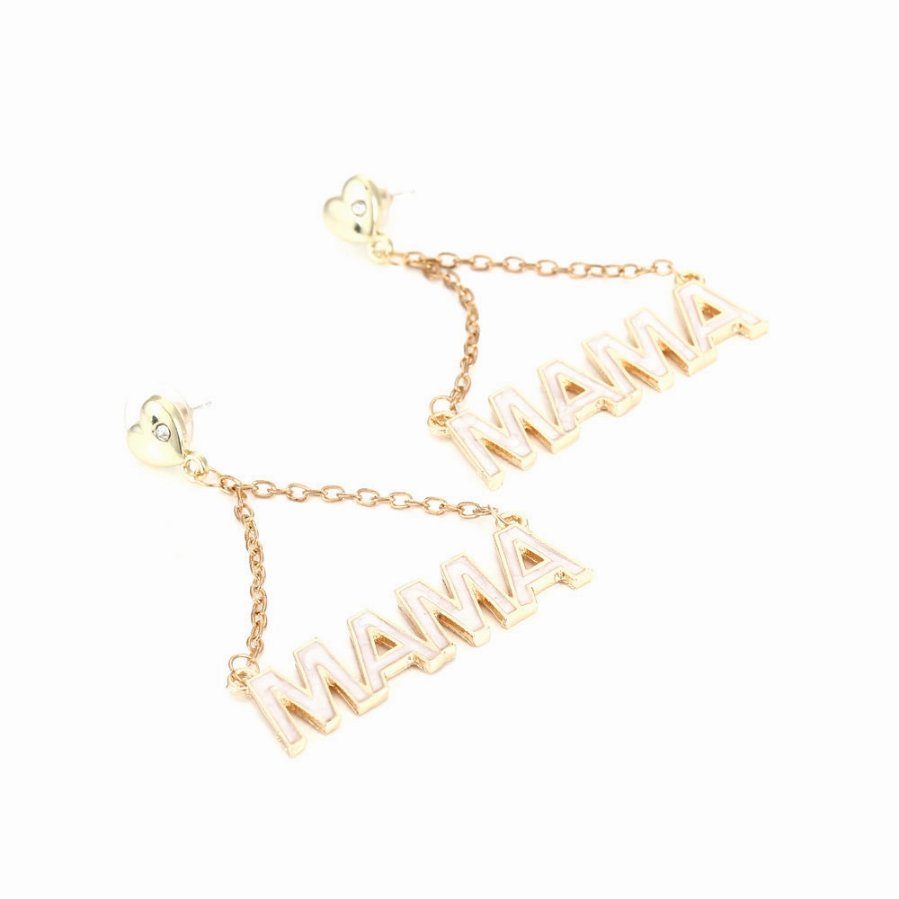 Wholesale Mother's Day MAMA Letter Alloy Earrings