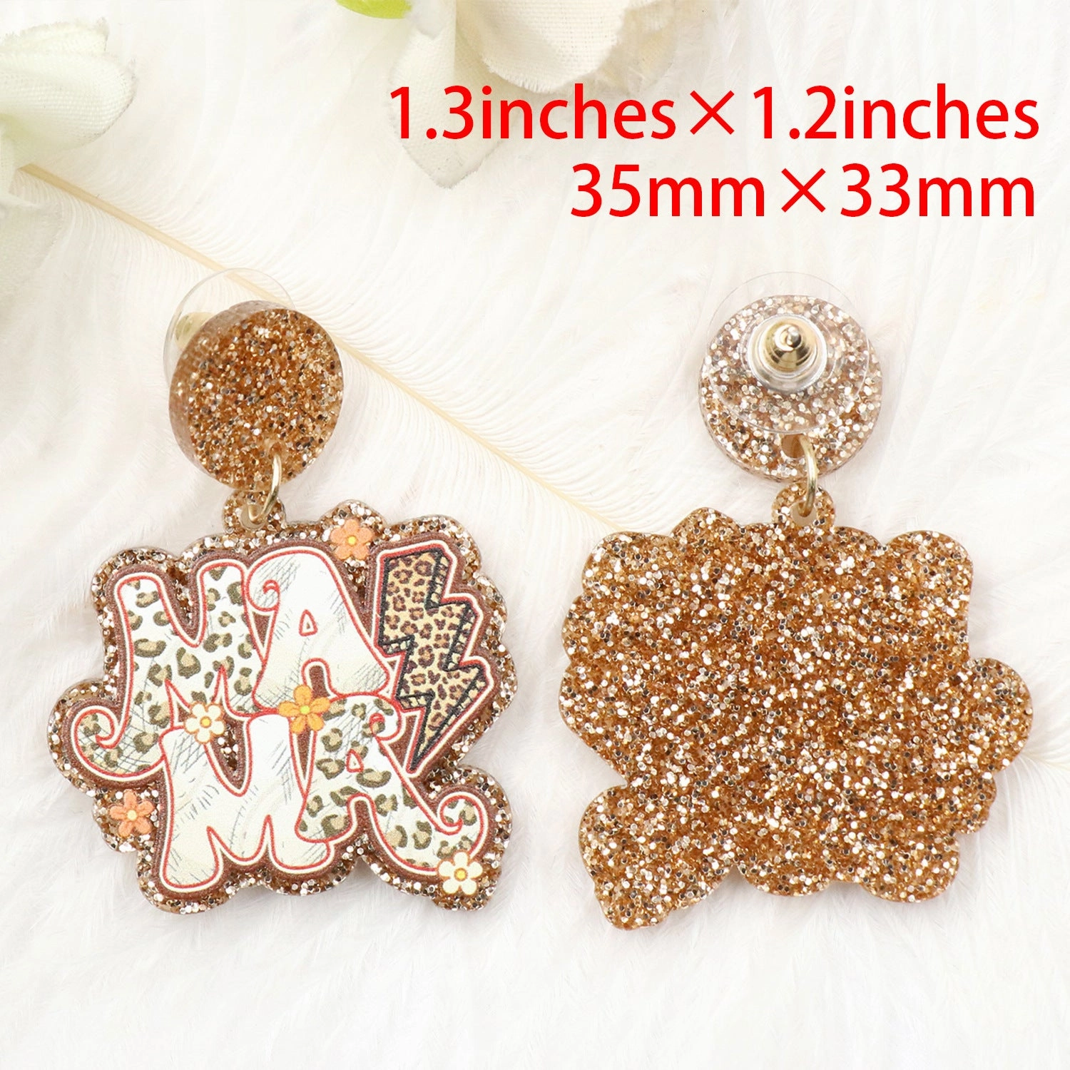 Wholesale Mother's Day Retro Leopard Pattern Acrylic Earrings