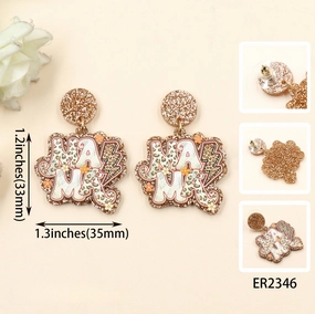 Wholesale Mother's Day Retro Leopard Pattern Acrylic Earrings