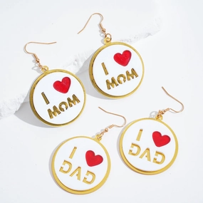 Wholesale Mother's Day Round Pendant Earrings Acrylic Earrings