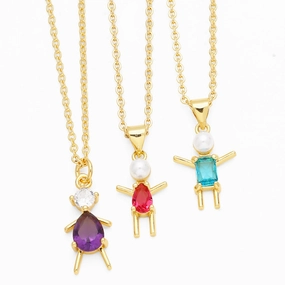 Wholesale Mother's Day Simple Boys and Girls Copper Necklace