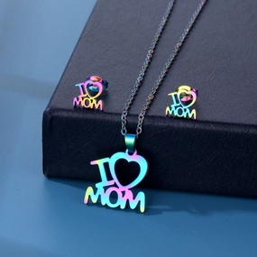Wholesale Mother's Day Stainless Steel Earrings Jewelry Set