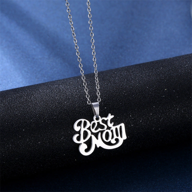 Wholesale Mother's Day Stainless Steel Earrings Necklace Jewelry Set