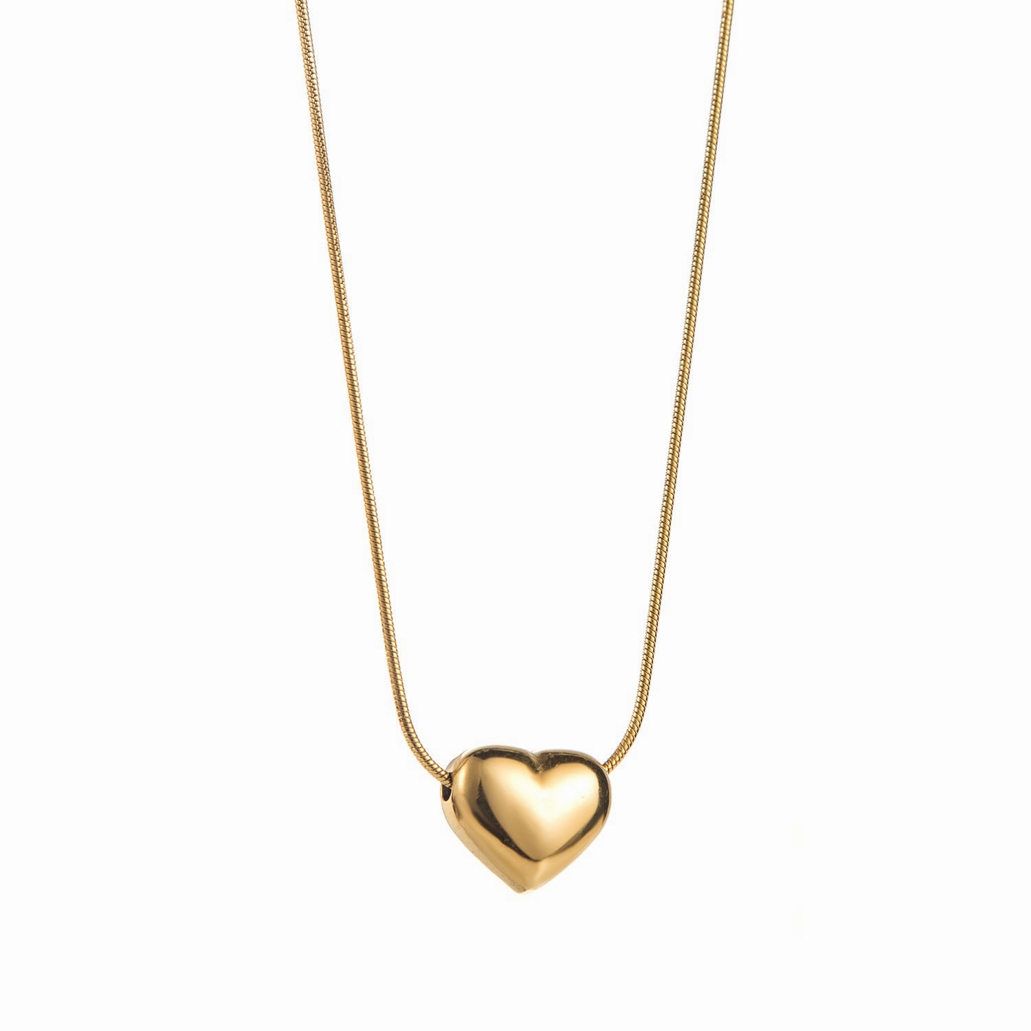 Wholesale Mother's Day Stainless Steel Three-dimensional Glossy Love Necklace