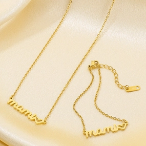 Wholesale Mother's Day Titanium Heart-shaped Necklace Gift Set