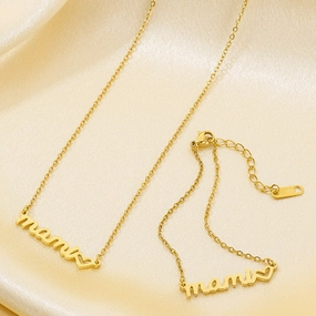 Wholesale Mother's Day Titanium Heart-shaped Necklace Gift Set
