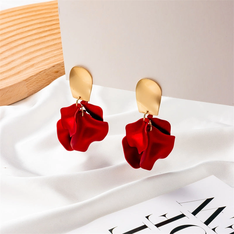 Wholesale Multi Color Petal Leaf Earrings