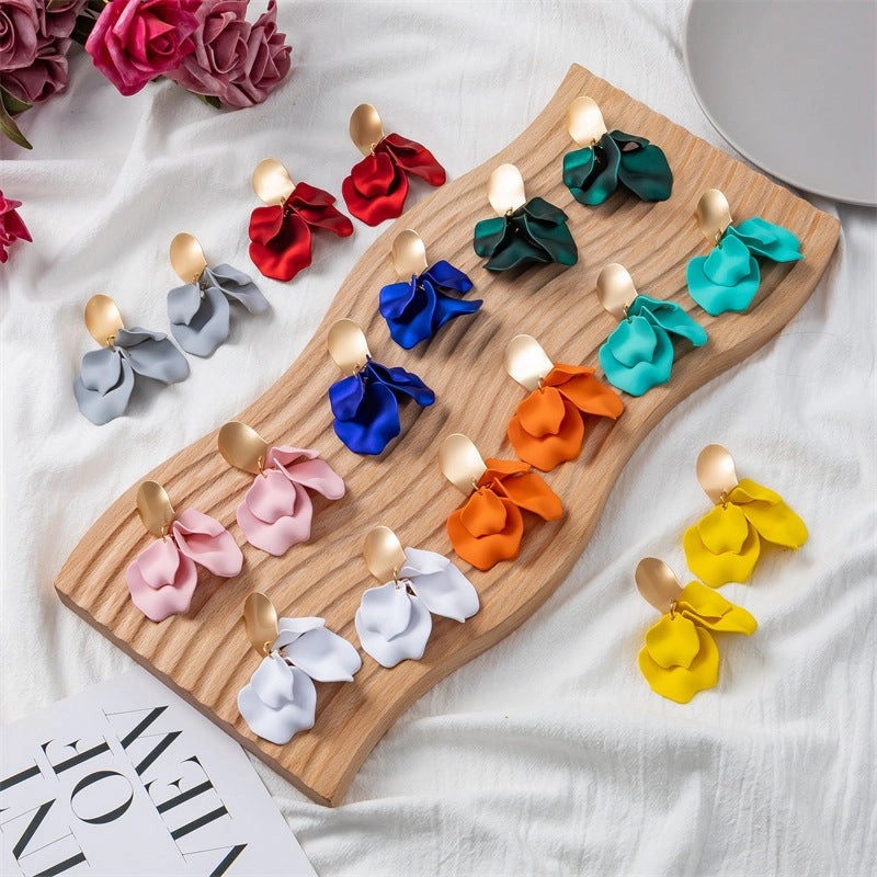 Wholesale Multi Color Petal Leaf Earrings