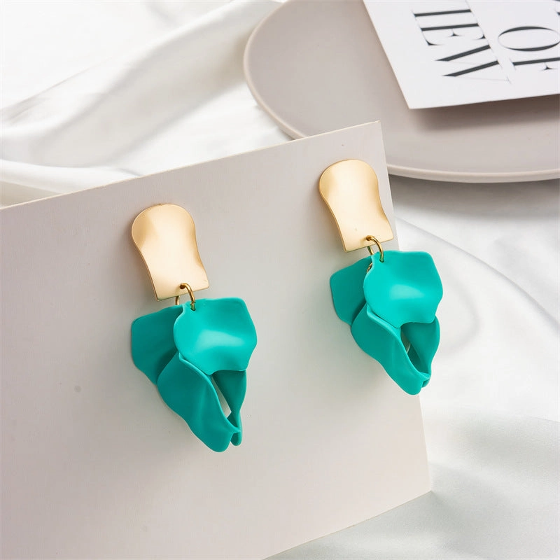 Wholesale Multi Color Petal Leaf Earrings