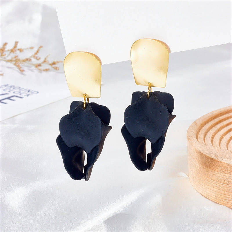 Wholesale Multi Color Petal Leaf Earrings