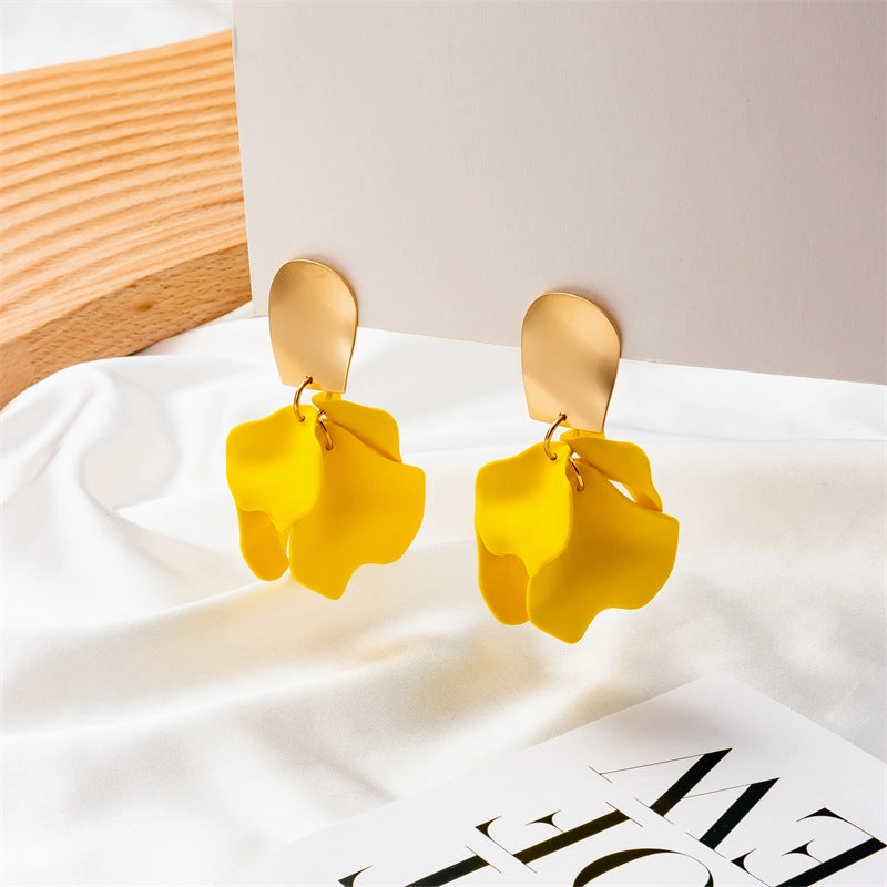Wholesale Multi Color Petal Leaf Earrings